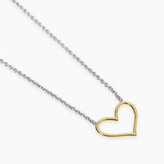 Collana CUORE d’amore argento-oro 9KT