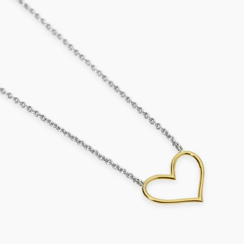 Collana CUORE d’amore argento-oro 9KT