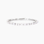 Bracciale tennis taglio baguette/goccia argento