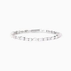 Bracciale tennis taglio baguette/goccia argento