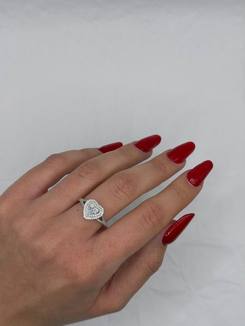 Anello cuore “Aurora” argento + box rose 🌹