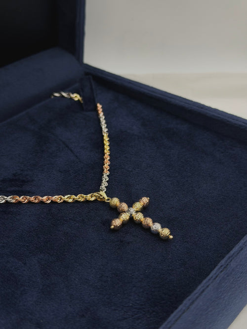 Collana croce milleluci trecolori