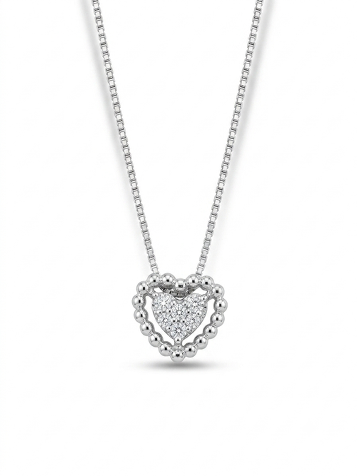 Collana cuoricino oro 9ct e diamanti