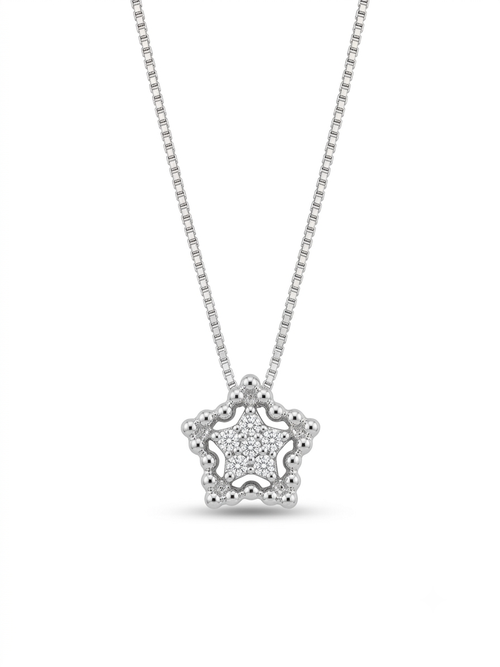Collana stellina oro 9ct e diamanti