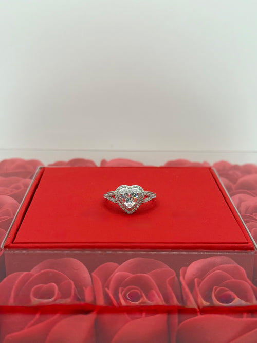 Anello cuore “Aurora” argento + box rose 🌹
