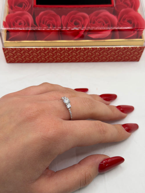Anello trilogy “Eterno” argento + box rose 🌹