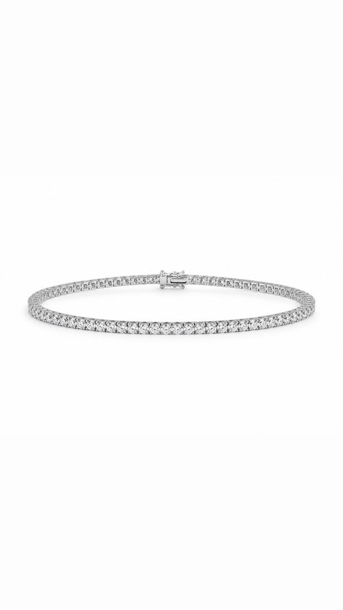 Bracciale tennis oro 9 ct e diamanti bianchi