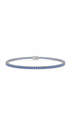 Bracciale tennis oro 9 ct e zaffiri blu