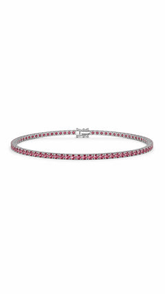 Bracciale tennis oro 9 ct e rubini rossi