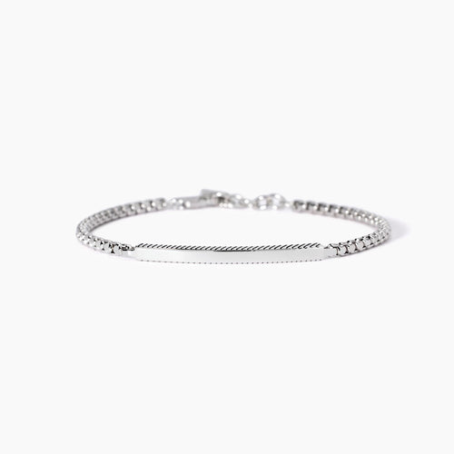 Bracciale targhetta personalizzabile argento uomo
