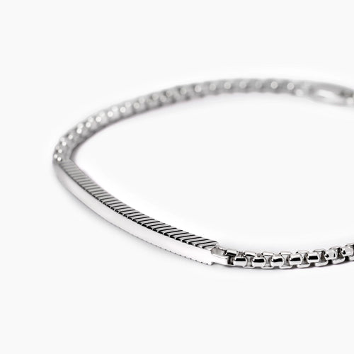 Bracciale targhetta personalizzabile argento uomo