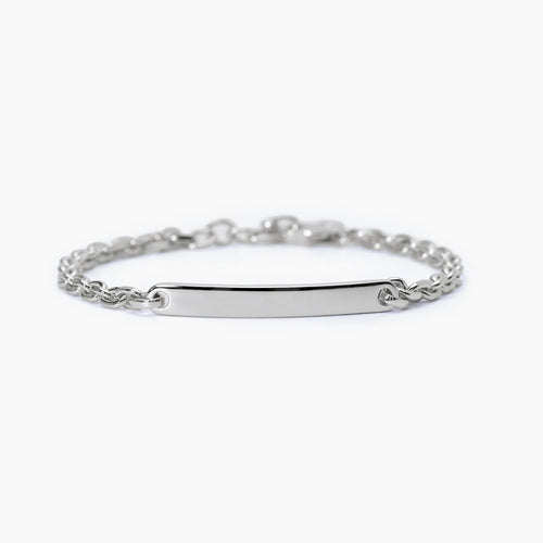 Bracciale targhetta personalizzabile argento uomo