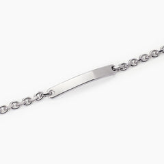 Bracciale targhetta personalizzabile argento uomo
