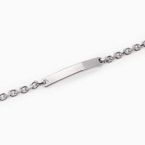 Bracciale targhetta personalizzabile argento uomo