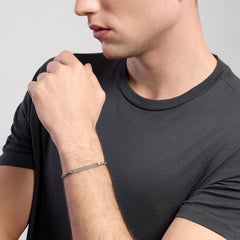 Bracciale targhetta personalizzabile argento uomo