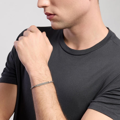 Bracciale targhetta personalizzabile argento uomo