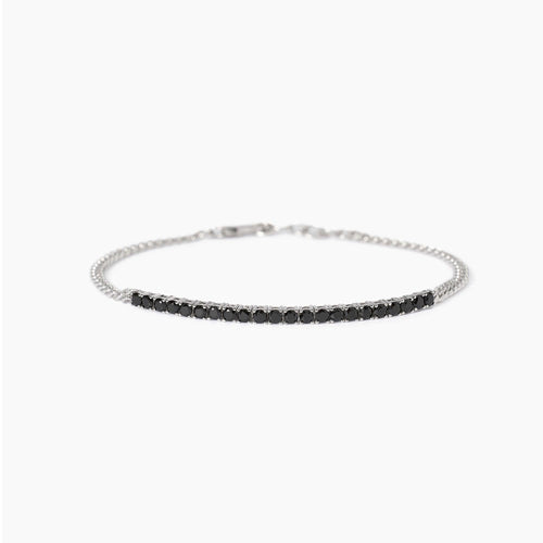 Bracciale mezzo tennis argento uomo