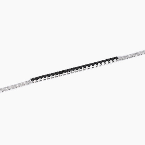 Bracciale mezzo tennis argento uomo