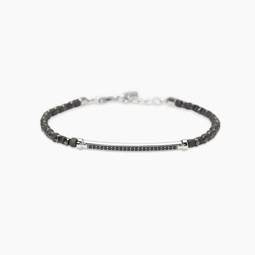 Bracciale tennis ematite argento uomo