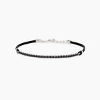 Bracciale cordino-tennis argento uomo