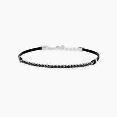 Bracciale cordino-tennis argento uomo