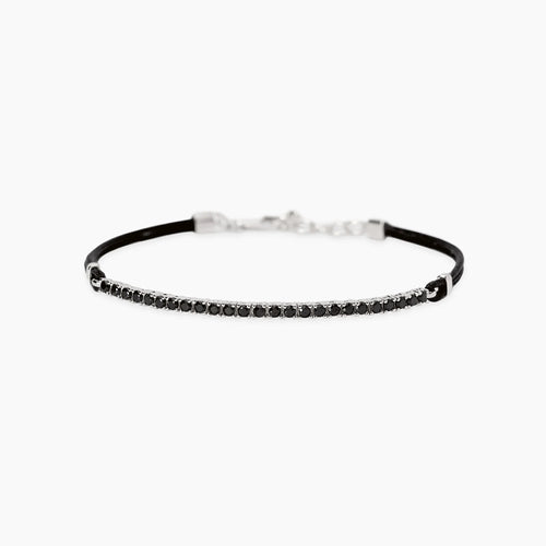Bracciale cordino-tennis argento uomo
