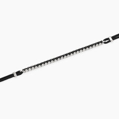 Bracciale cordino-tennis argento uomo