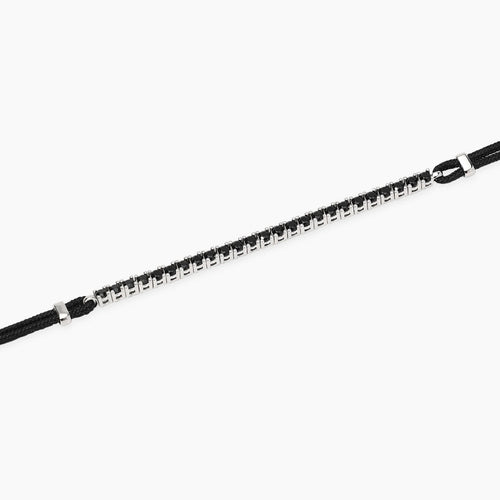 Bracciale cordino-tennis argento uomo