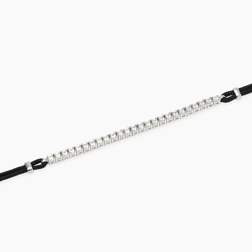 Bracciale cordino-tennis argento uomo