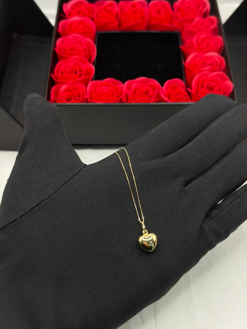 Cuore bombato small oro + box San Valentino 🌹