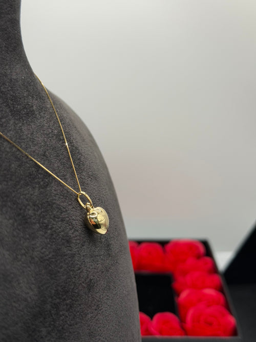 Cuore bombato small oro + box San Valentino 🌹