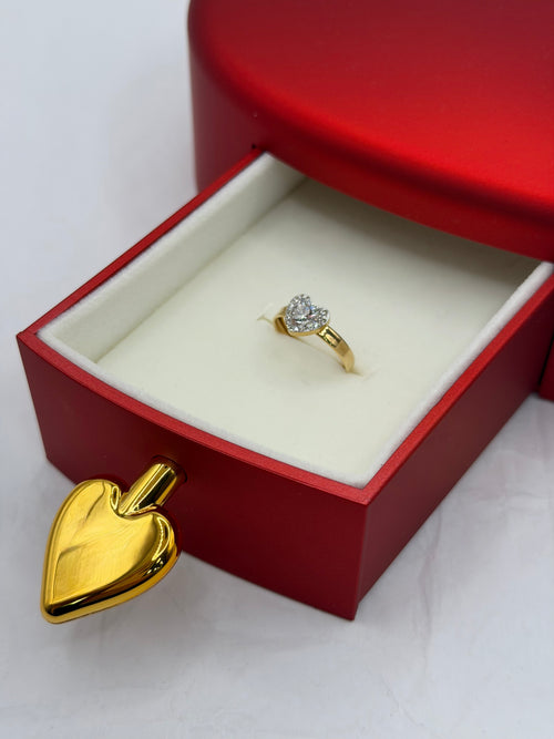 Anello cuoricino “Luce” oro + box San Valentino 🌹
