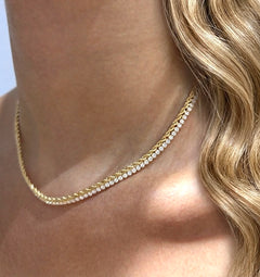 Collier torchon-tennis oro SMALL