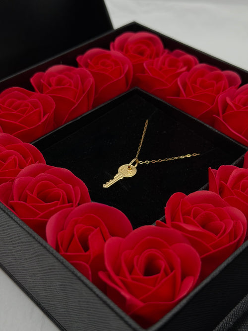 Collana chiave big oro + box San Valentino 🌹