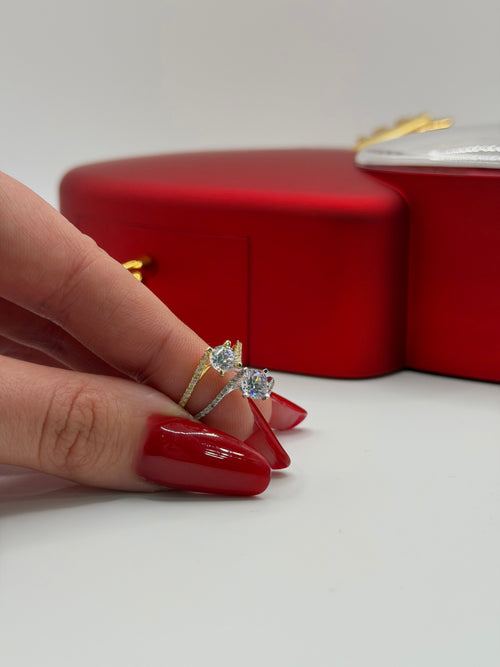 Solitario Valentino oro + box cuori