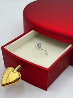 Solitario Valentino oro + box cuori