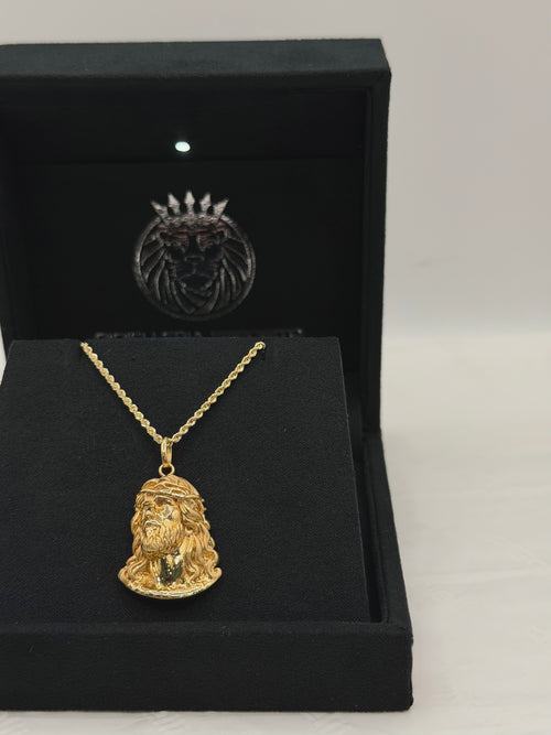 Collana volto Cristo oro