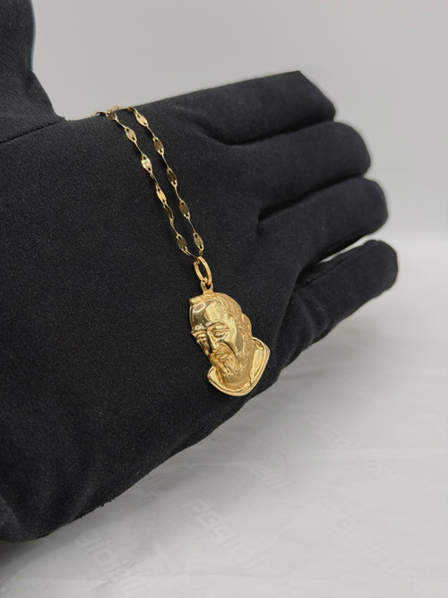Collana volto Padre Pio oro