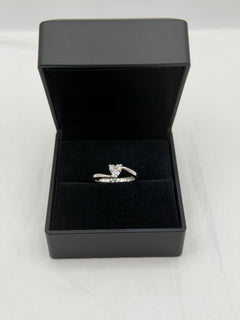 Anello solitario-cuoricino argento