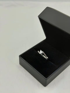 Anello solitario-cuoricino argento