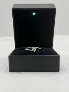 Anello solitario-cuoricino argento