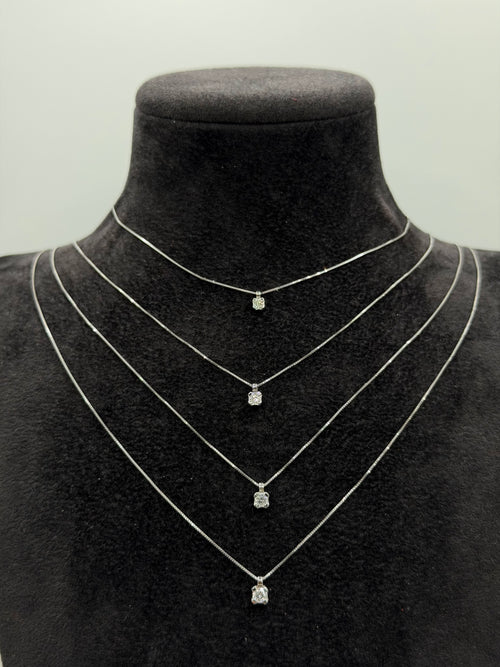 Collana punto luce oro 9ct e diamante