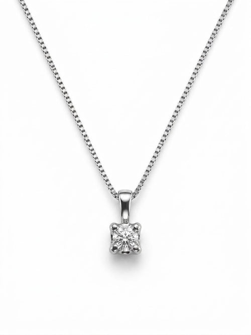 Collana punto luce oro 9ct e diamante