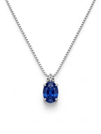 Collana oro 9ct e zaffiro blu