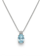 Collana oro 9ct e acquamarina