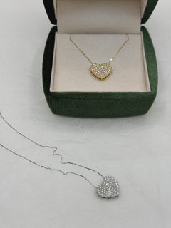 Collana cuoricino pave’ oro