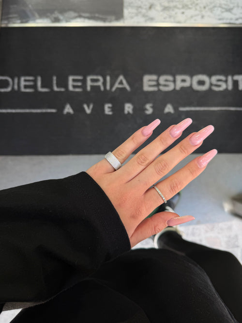 Anello FASCIA INGLESE zirconata argento