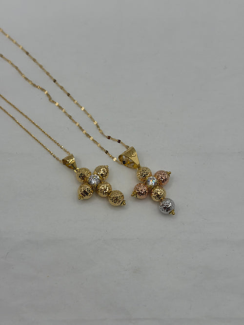 Collana croce MILLELUCI con pietra centrale big oro
