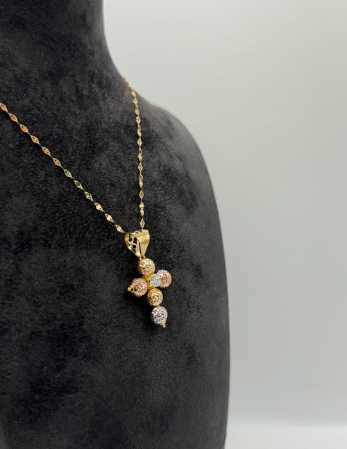 Collana croce MILLELUCI con pietra centrale big oro