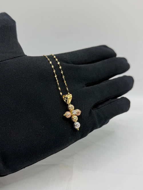 Collana croce MILLELUCI con pietra centrale big oro